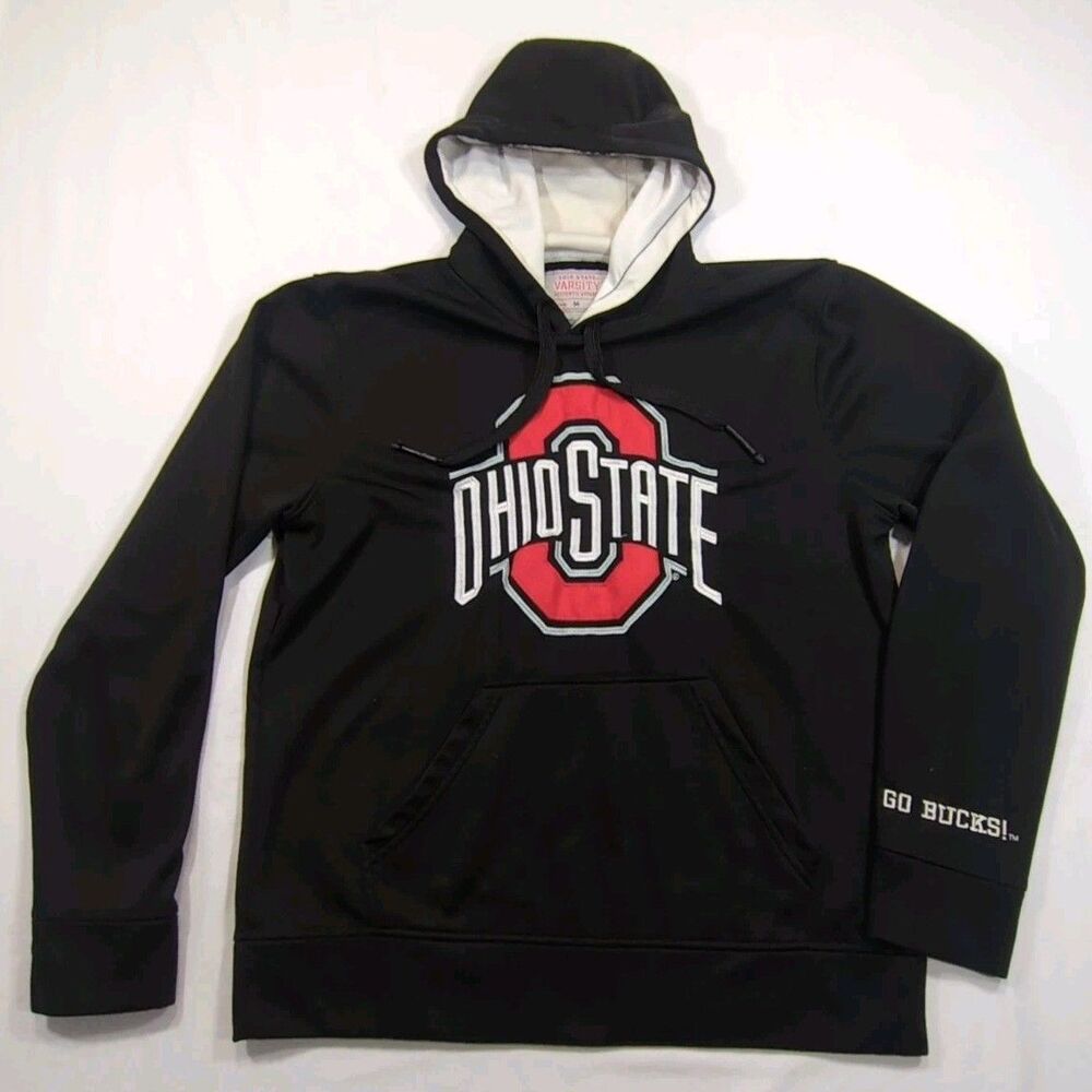 Ohio State Varsity Authentic Apparel Hoodie Size Medium Pullover Embroidered Blk